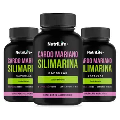 EMETRES - Pack 3 Cardo Mariano Capsulas 500mg Nutrilife+ Extracto De Cardo Mariano 180 Caps