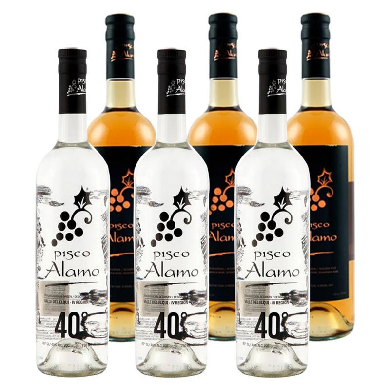 ALAMO - Pisco Alamo Mix 6 Bot X 750Ml a Elección