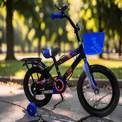 GENERICO - BICICLETA DE NIÑOS ARO 12 CON RUEDITAS COLOR AZUL