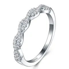 MASSE GIOIELLI - ANILLO CINTILLO LAZO PLATA Y MOISSANITAS
