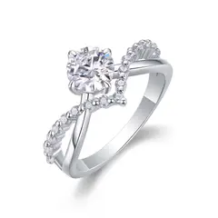 MASSE GIOIELLI - ANILLO CORONA COMPROMISO PLATA Y MOISSANITAS