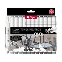 FILGO - Marcadores Artísticos Doble Punta Alloy - 12 Tonos Neutros