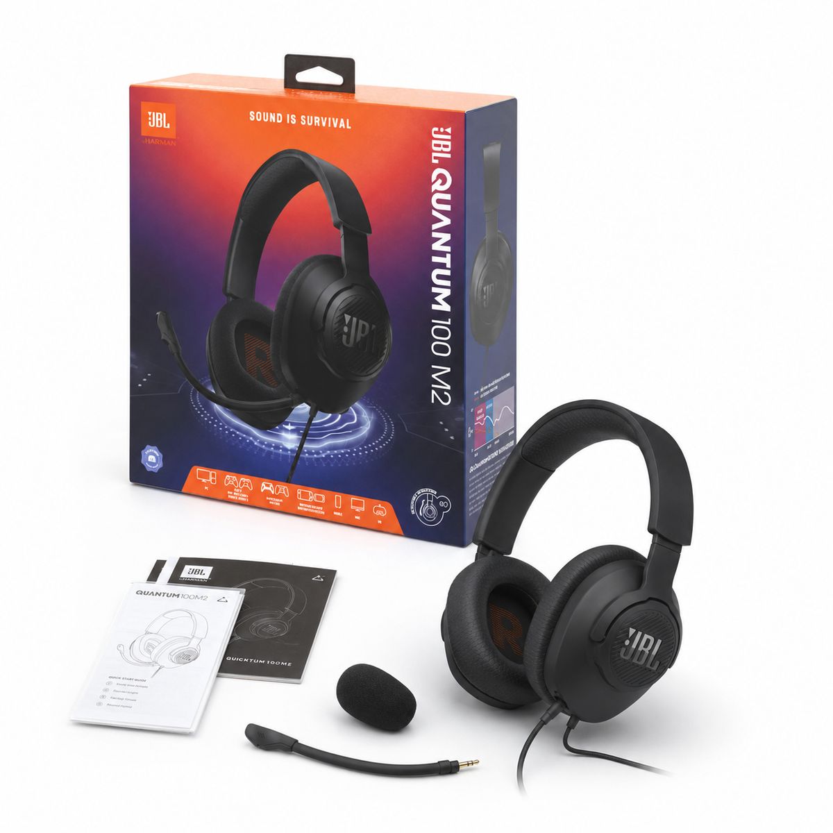 JBL - Audifonos Gamer JBL Quantum 100M2 Con Microfono 3.5mm