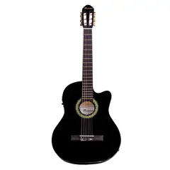 MERCURY - Guitarra Electroacústica Mean1 39 Pulgadas Color Negro Con Funda