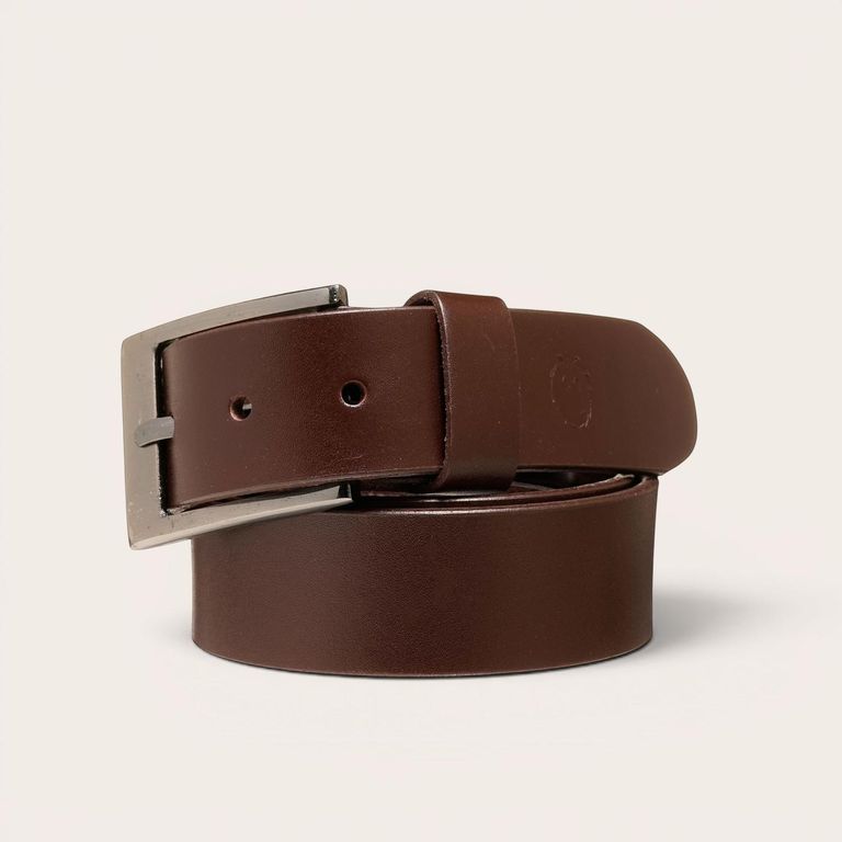 Cinturon Casual Liso Cuero Genuinio Peumo - Cafe Oscuro Cafe 100