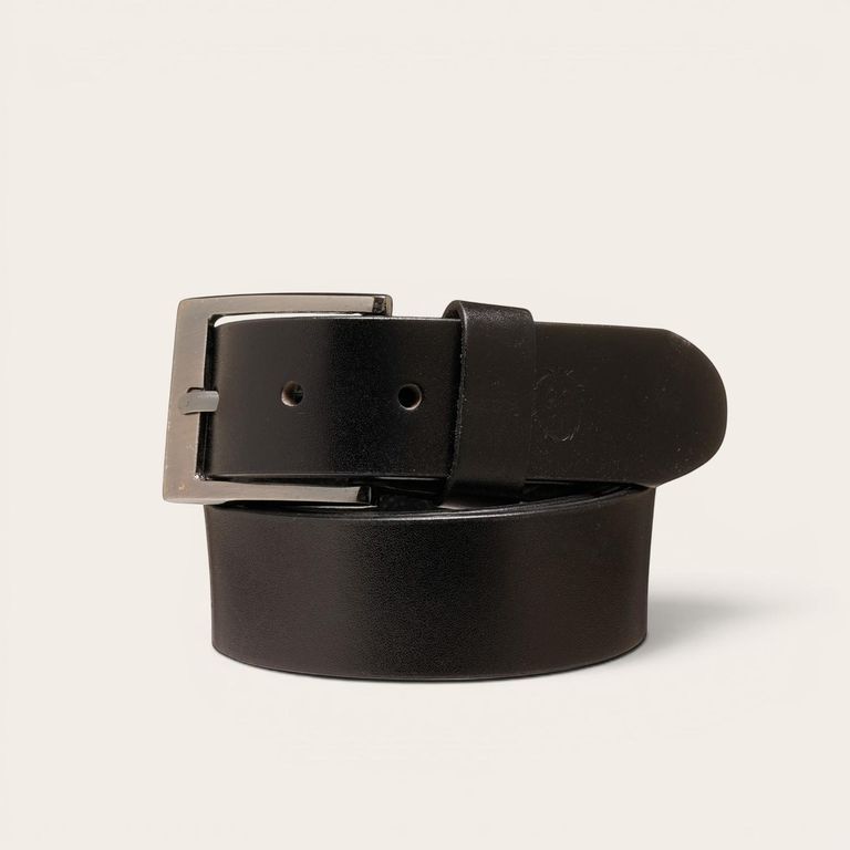 Cinturon Casual Liso Cuero Genuino Peumo - Negro Negro 100