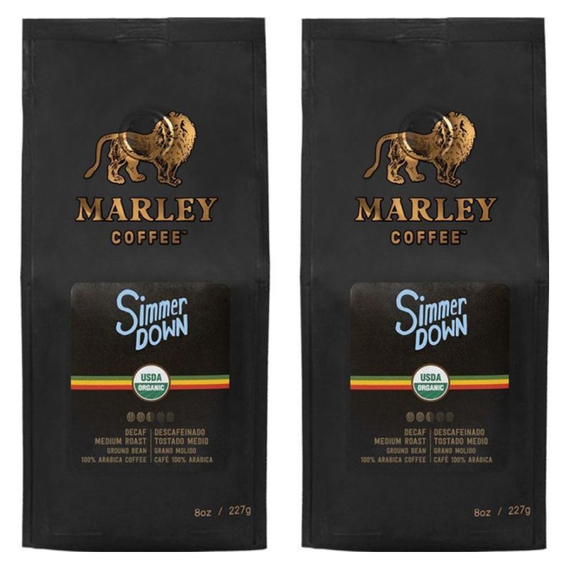 MARLEY COFFEE - 2x Café molido orgánico descafeinado · Simmer Down 227 g