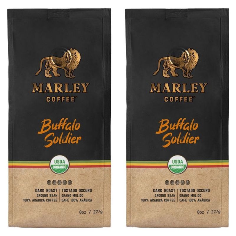 MARLEY COFFEE - 2x Café molido orgánico · Buffalo Soldier 227 g