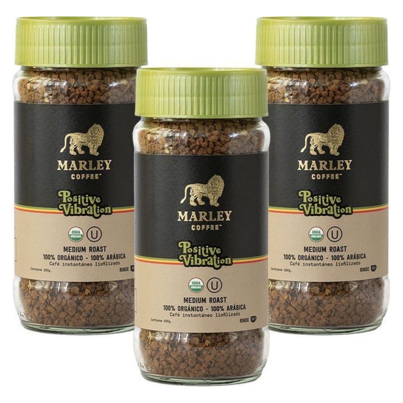 MARLEY COFFEE - Pack 3X Café Liofilizado Positive Vibration 100 G
