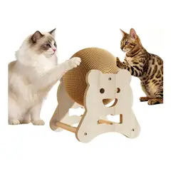 EVERSO - Rascador Para Gatos Sisal Bola Giratoria Juguete Interactivo