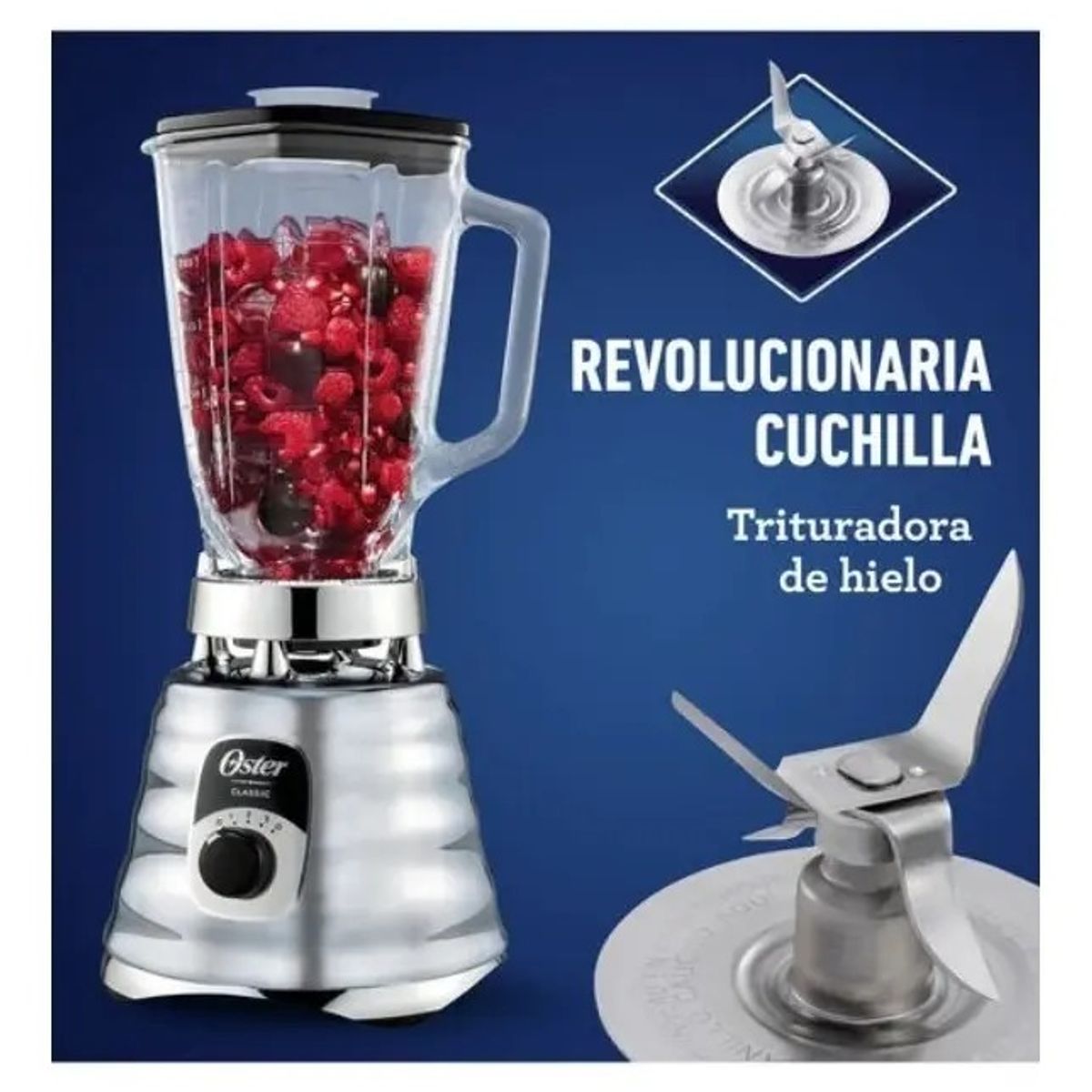 OSTER - Licuadora Oster Classic 1.25 L 700W Jarra de Vidrio