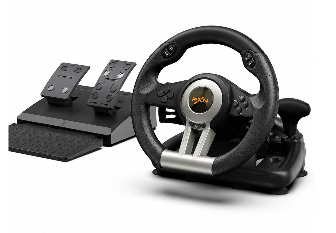 GENERICO Volante de Carreras y Pedales PXN V3 180° Multiplataforma