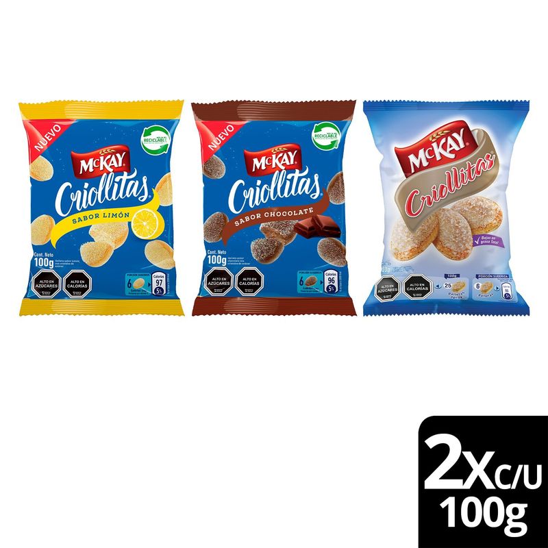 MCKAY - Galletas Mckay Criollitas Tres Sabores 100G X6