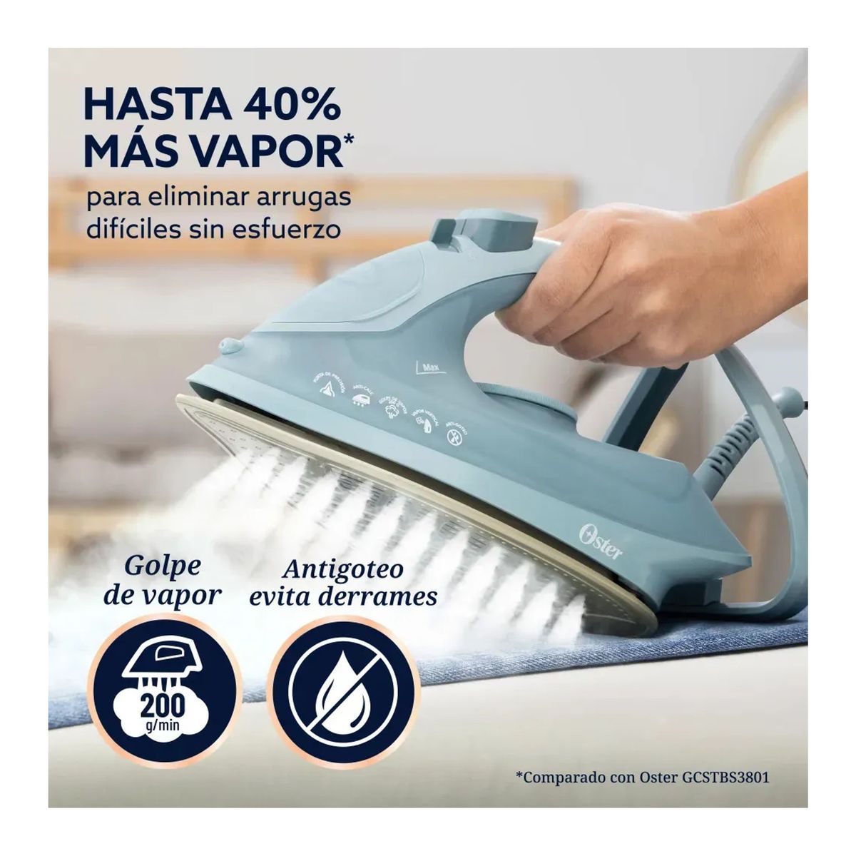 OSTER - Plancha a Vapor Oster Aeroglide Antigoteo 2200w