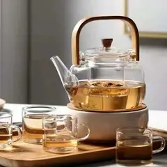 REGALITOLINDO CL - Tetera de Vidrio Borosilicato con Filtro 1 Lt. Resiste Fuego - Frio