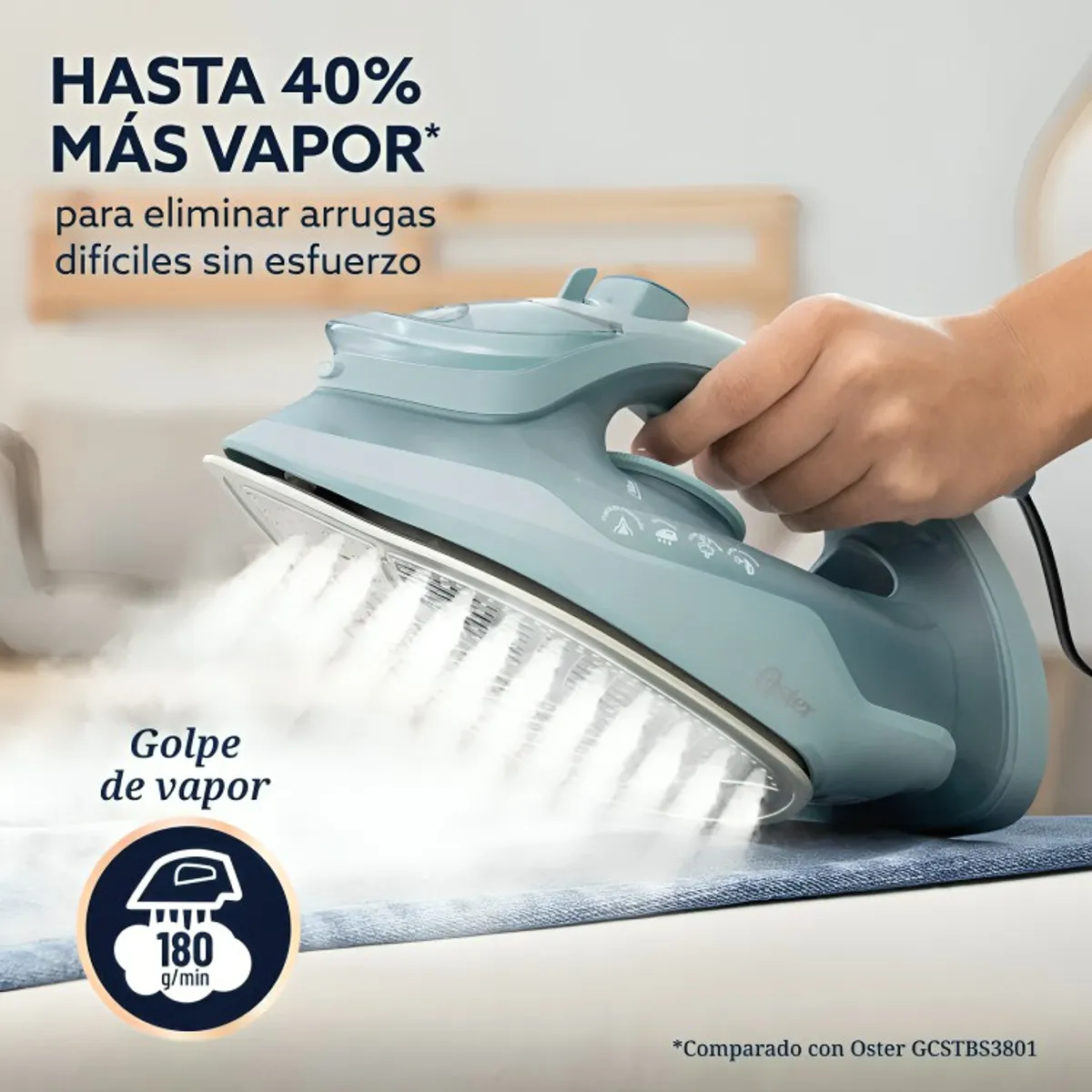 OSTER - Plancha de Vapor GCSTAC7001 AeroGlide Oster® 1600W  Verde Claro
