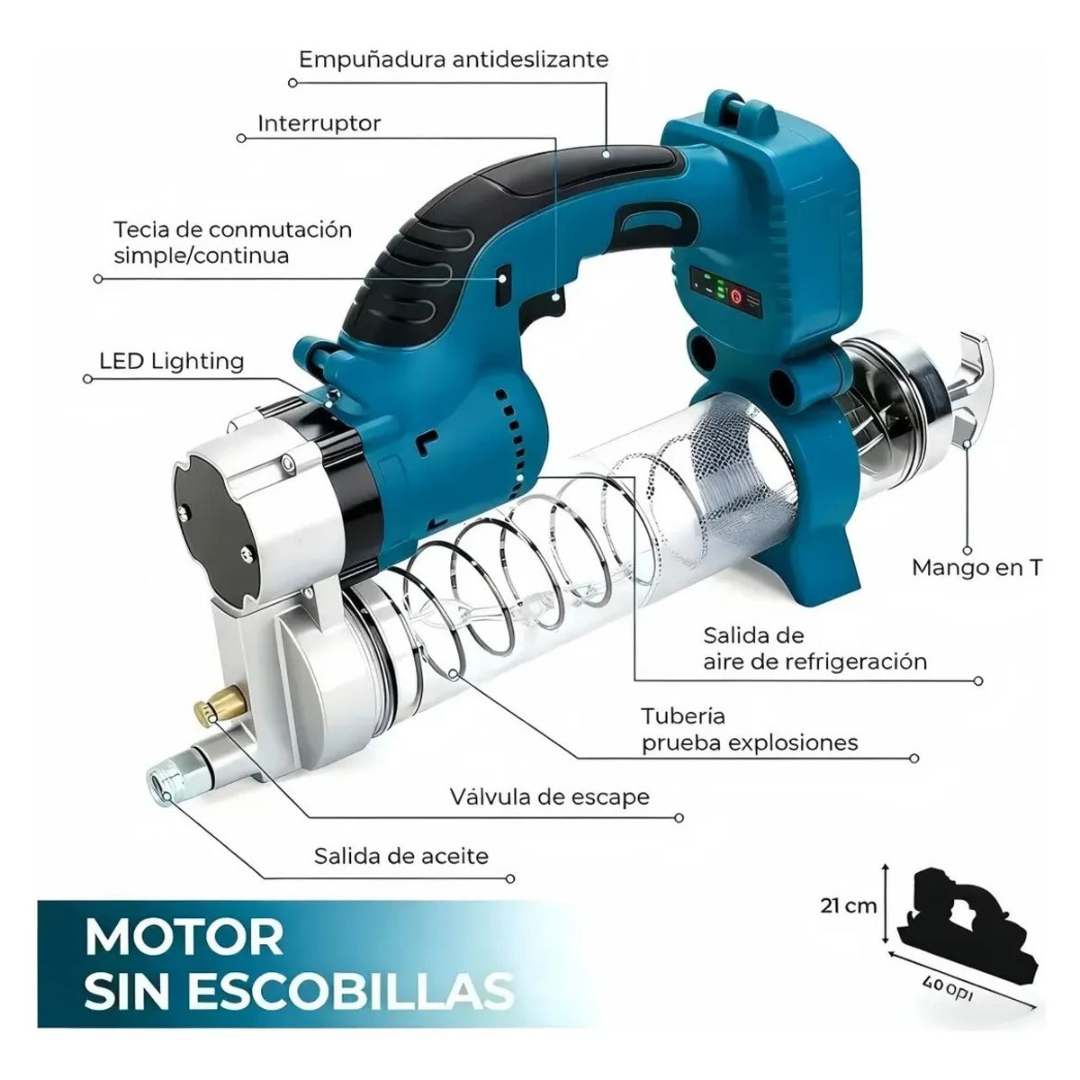 VIDA BUENAS - Inyector De Grasa Inalámbrico Engrasador Eléctrico Herramien