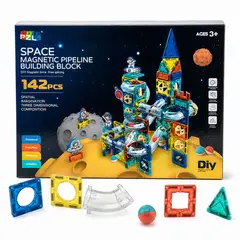 GENERICO - PZL Space Magnetic Pipeline Building Block - Set de 142 piezas
