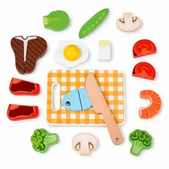 OLEVO - Set de verduras de madera para cortar, multicolor