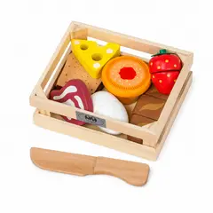 OLEVO - Set de pastelería de madera con bandeja, multicolor