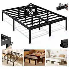 GENERAL - Base Cama Matrimonial Acero Reforzado 190x136x36cm Soporta 1000Kg Fácil Armado