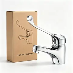 TSKY CHILE SHOPPING - Grifo Lavamanos Manilla Larga Gerontológico Accesible Personas Mayores Cromado Incluye Mangueras
