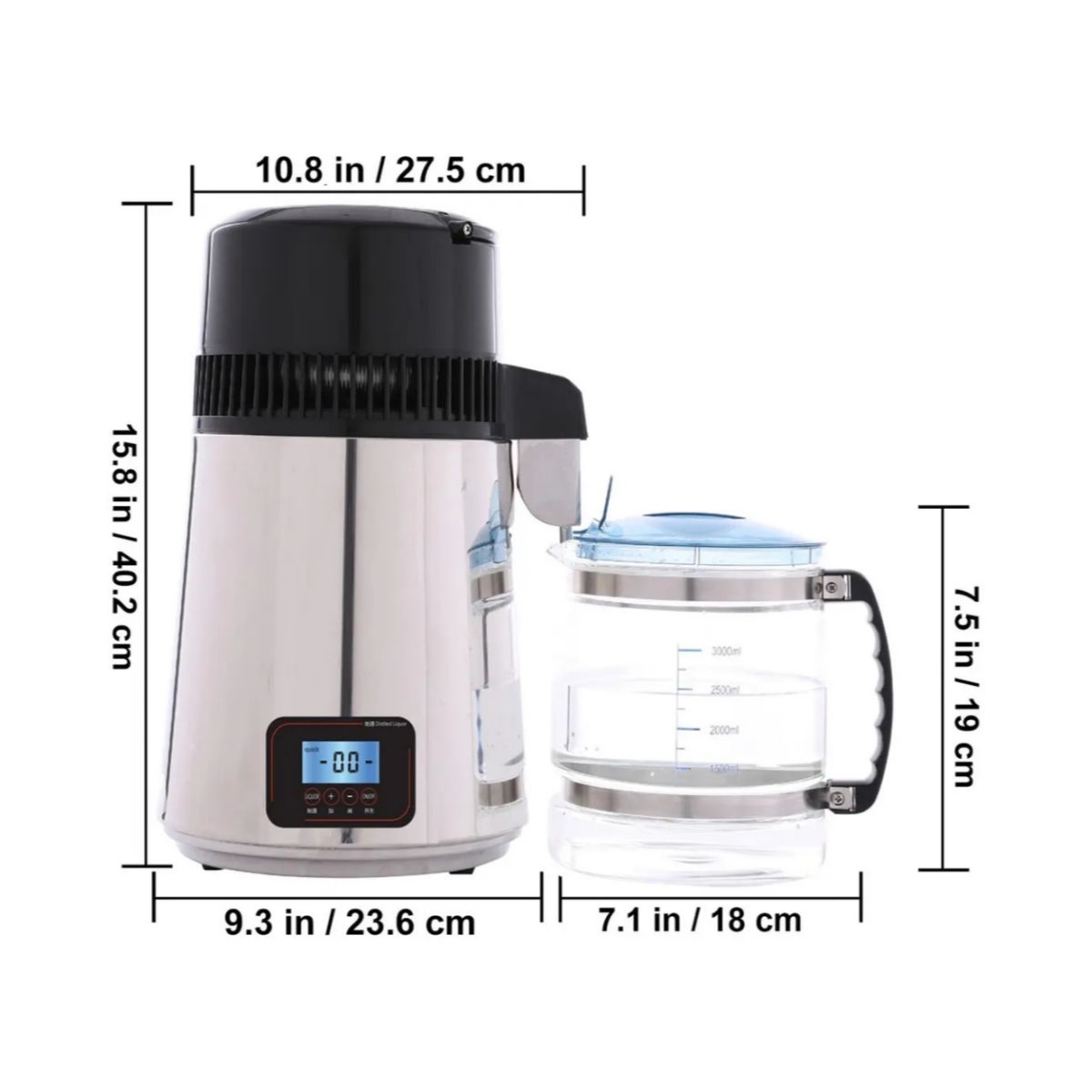 VIDA BUENAS - Destilador De Agua 4l 750w Purificador Portatil 5038 Color Plateado