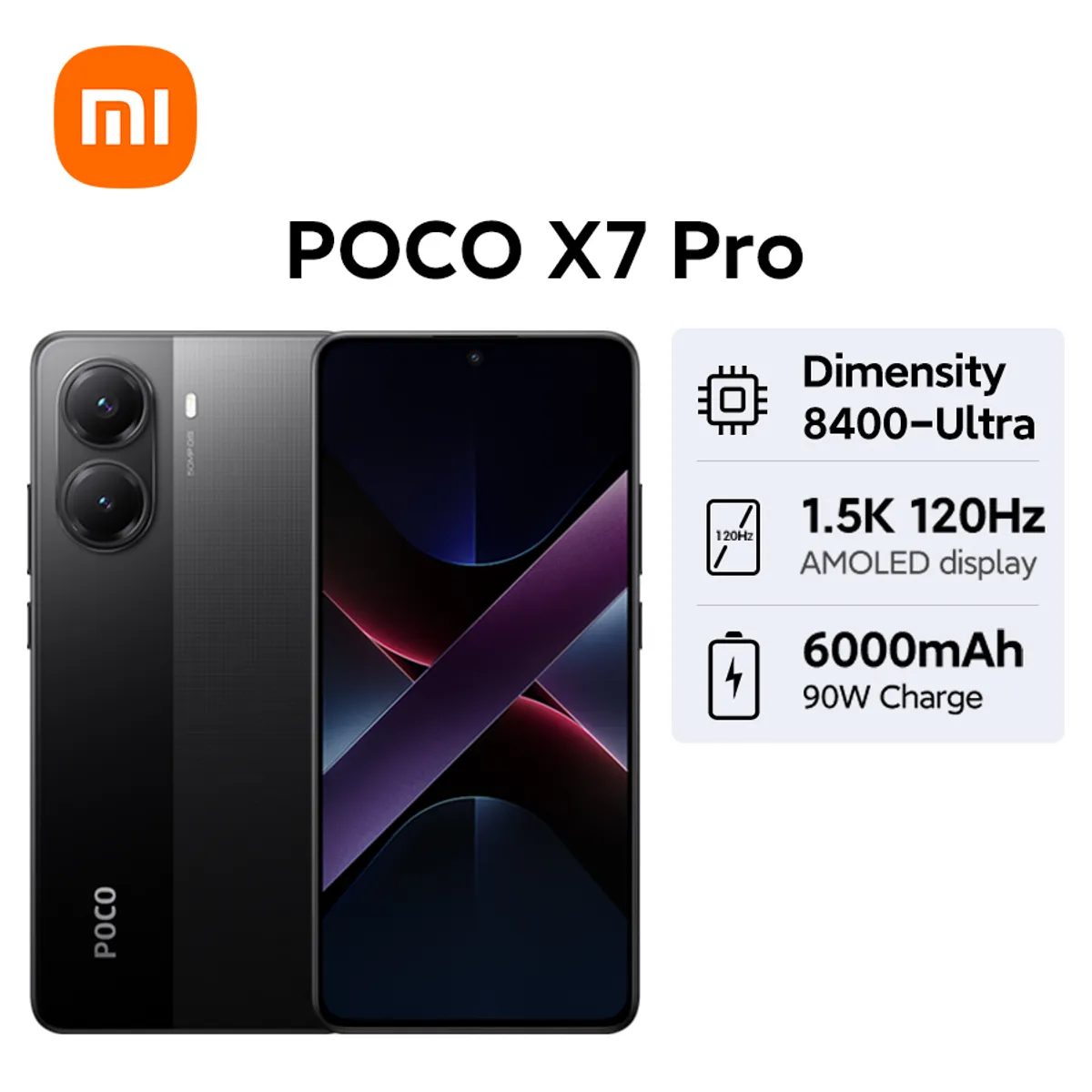 XIAOMI - Celular Xiaomi POCO X7 PRO 12+512 Flagship Dimensity 8400-Ultra AMOLED de 1,5K y 120 Hz