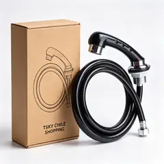 TSKY CHILE SHOPPING - Repuesto Mango Ducha Lavapelos Peluqueriay Hogar Negro Flexible Alta Presion Agua Caliente 120 cm