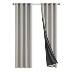 VIDITA - Cortina Blackout Térmica Tipo Lino 140x220 Engomada 2 Paño