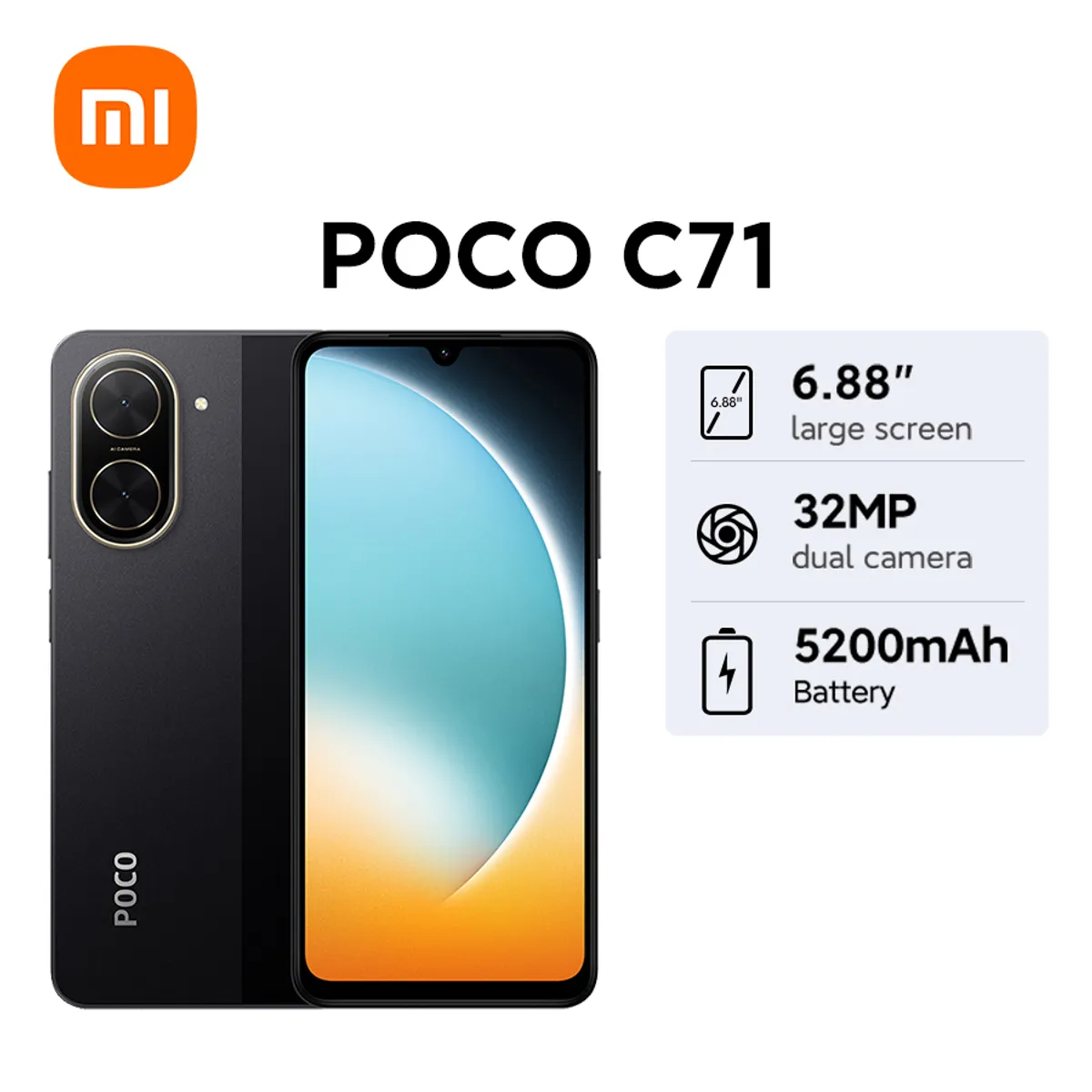 XIAOMI - Celular Xiaomi POCO C71 Potente procesador de ocho núcleos Cámara dual con IA de 32 MP 3+64G