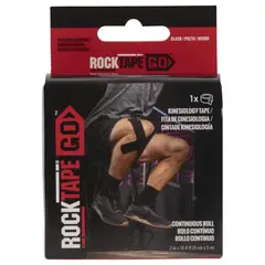 ROCKTAPEGO - Cinta Kinesiológica Negra Rollo Continuo
