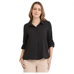 LORENZO DI PONTTI - Blusa Abotonada Mujer Negro