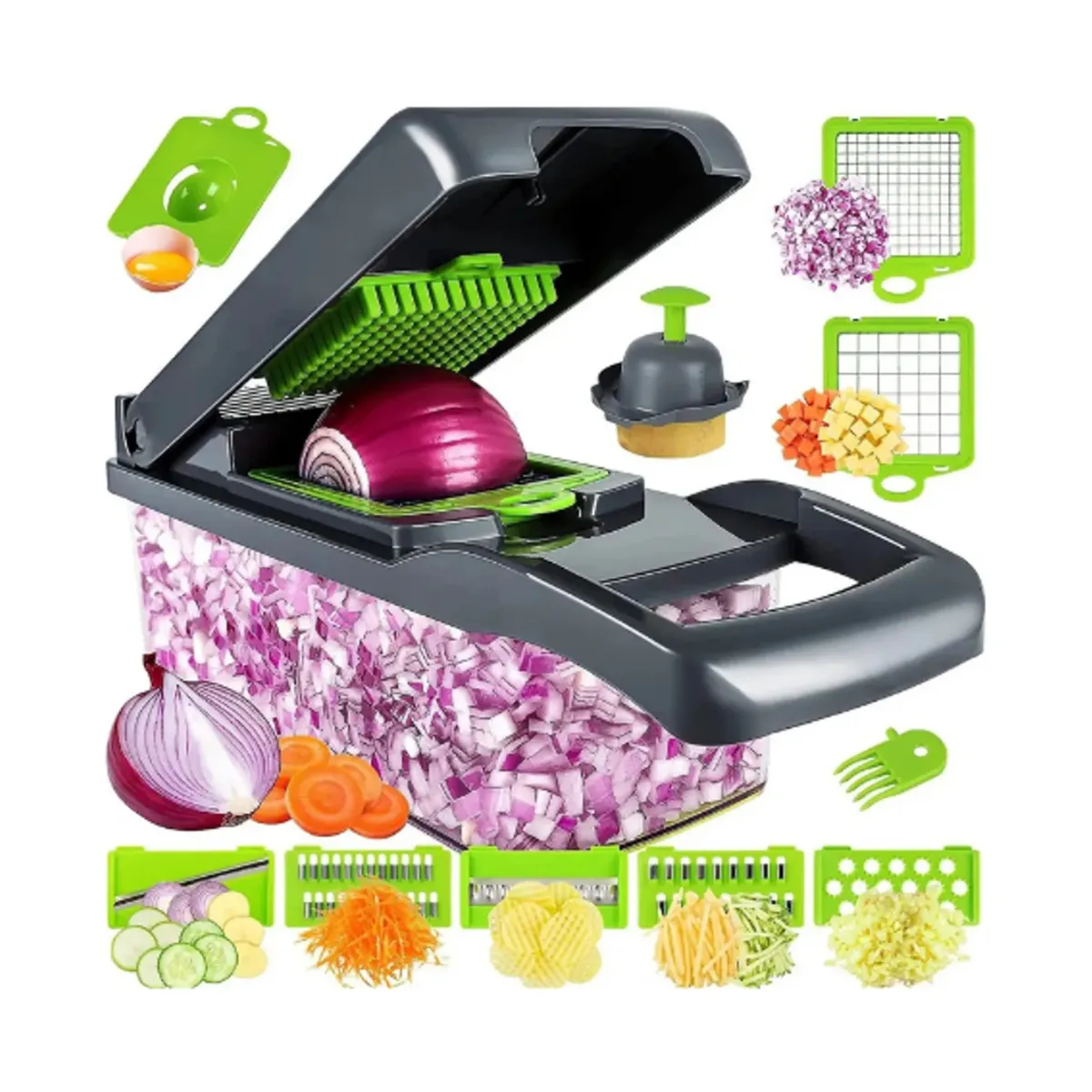 MOVI - Picador y Rallador de Frutas y Verduras Manual 12 en 1