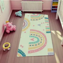 KIVARA - Alfombra Infantil Estampada 80x120 cm Arcoiris