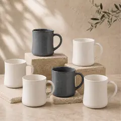 DECO EXPRESS - Set 6 Tazas Cerámica Sakae 500 ml - Surtido 2 modelos