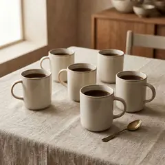 DECO EXPRESS - Set 6 Tazas Mug Cerámica Luxor 380 ml