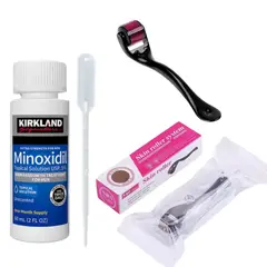 KIRKLAND - Minoxidil 60ml Crecimiento Cabello Extrafuerte Usp5%+ dermaroller estuche