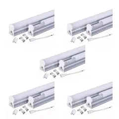 HB LEDS - Pack 5 Tubos LED T5 Con Base 18W 120cm Neutro