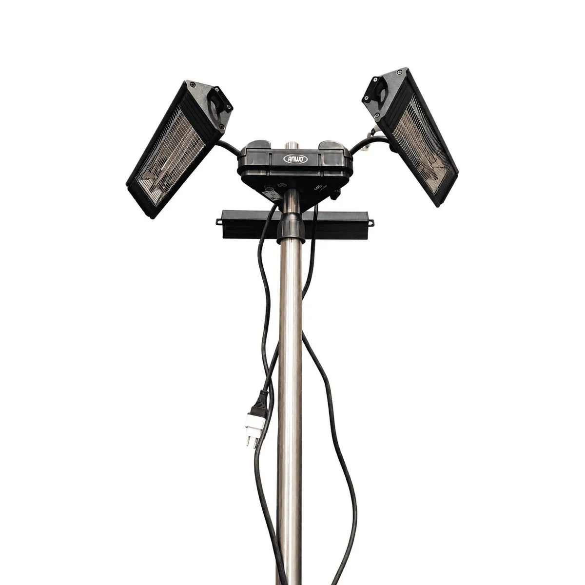 ANWO - Estufa Calefactor Triple Exterior para Terraza o Patio ANWO Eléctrico e Infrarrojo 3000W