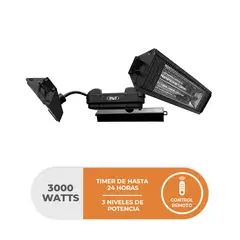 ANWO - Estufa Calefactor Triple Exterior para Terraza o Patio Eléctrico e Infrarrojo 3000W