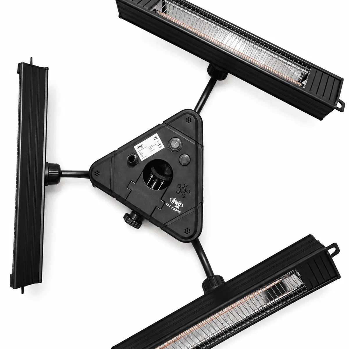 ANWO - Estufa Calefactor Triple Exterior para Terraza o Patio ANWO Eléctrico e Infrarrojo 3000W