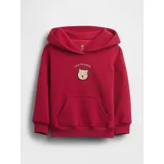 GAP - Polerón Toddler Niña Con Gorro Sin Cierre Rojo