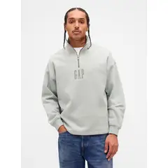 GAP - Polerón Hombre Medio Cierre Logo Verde