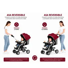 EVERSO - Coche De Paseo Bebé Plegable Reversible Infantil Reclinable Bordo