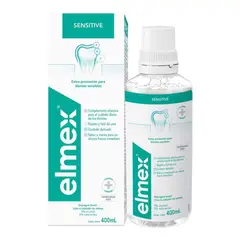 ELMEX - Enjuague Bucal Sensitive Con Fluor Sin Alcohol 400 Ml