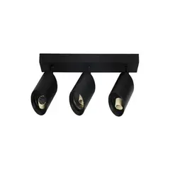 WANT - Foco Spotlight Sobrepuesto Cielo O Muro 3xGU-10 Negro W