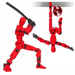 OEM - Figura De Acción Articulada, Robot Movil 14 Cm, Magnética Rojo