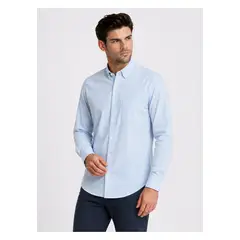 PIERO BUTTI - Camisa A Rayas Regular Fit Celeste