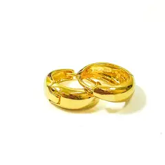 COGGIOLA - Aros Argolla Bisagra Bote Enchapado Oro 18K